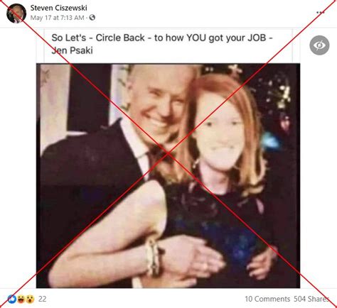 jen psaki boobs|Posts smearing Biden, Psaki use a doctored photo 